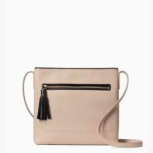 Kate Spade Chester Street Dessi Crossbody Purse Pebbled Leather Gray/Pink Black